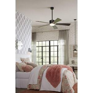 Glenfalls 56 in. 5-Blade LED Reversible Toasted Oak/Driftwood AC Motor Transitional Ceiling Fan with Light