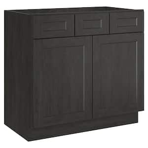 36 in W X 21 in D X 34.5 in H in Shaker Charcoal Plywood Ready to Assemble Floor Vanity Sink Base Kitchen Cabinet