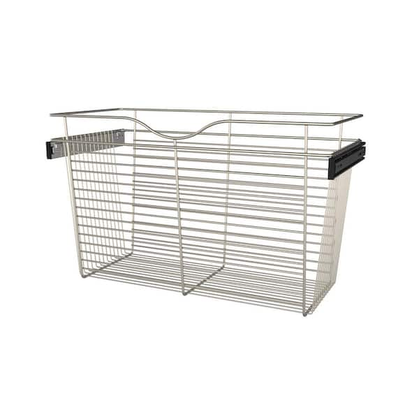 Rev-A-Shelf 18 in. H x 30 in. W Nickel Steel 1-Drawer Wide Mesh Wire Basket