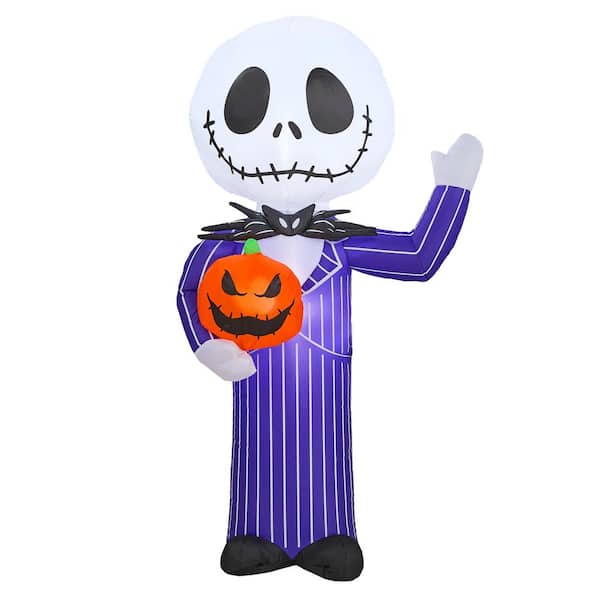 3.5 ft ELD Jack Skellington with Pumpkin Inflatable Airblown® I4