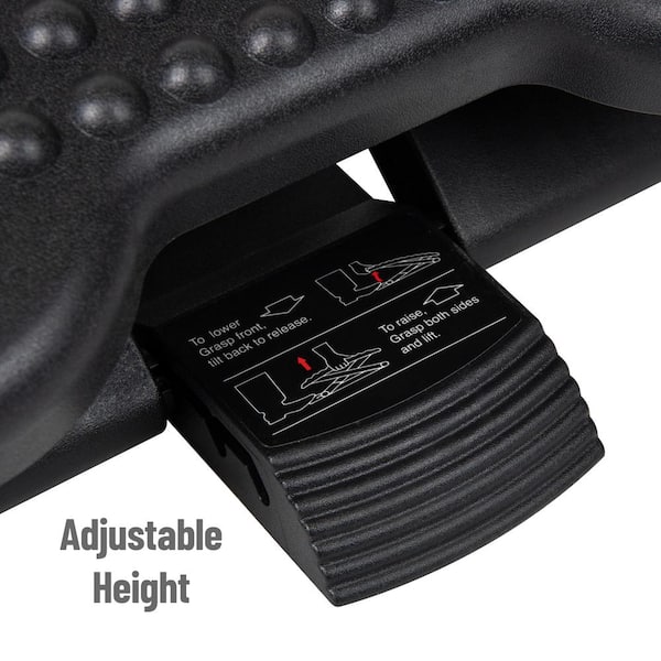 COMFILIFE Black Adjustable Memory Foam Foot Rest R-FR-BLK - The Home Depot