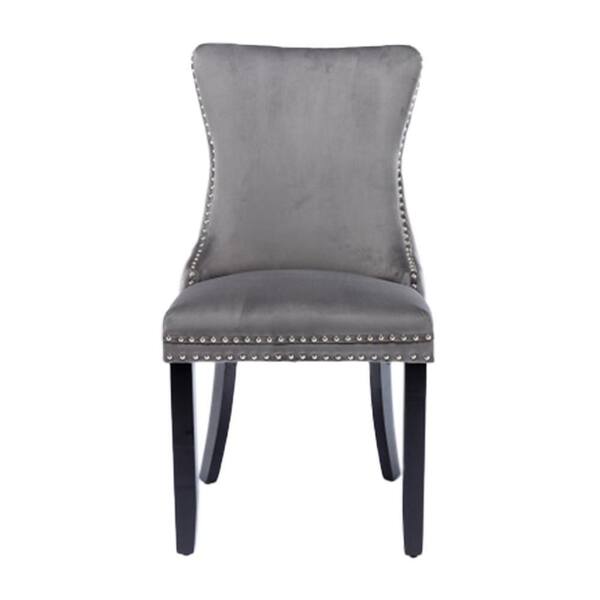 grey velvet dressing chair