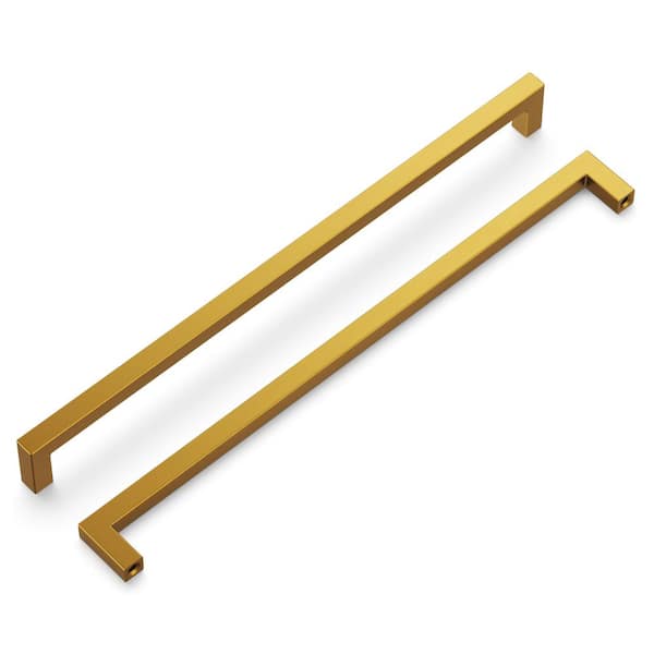 Skylight Collection 12 in. Modern Brushed Golden Brass Bar Pull Handle for Kitchen, Bathroom, Furniture (5-Pack)