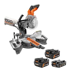 18V 4.0 Ah MAX OUTPUT Lithium-Ion Battery (2-Pack) & 18V 2.0 Ah MAX Output Battery w/ Brushless 7-1/4 in. Miter Saw