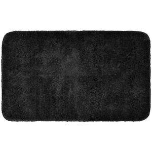 Finest Luxury Black 30 in. x 50 in. Washable Bathroom Accent Rug