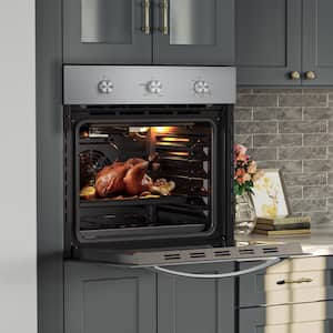 24 in. Single Gas Wall Oven in Stainless Steel with Convection and Knob Controls