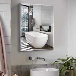 24 in. W x 30 in. H Rectangular Silver Aluminum Recessed/Surface Mount Medicine Cabinet with Mirror Bathroom Storage