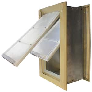 10 in. x 18 in. Large Double Flap for Walls with Tan Aluminum Frame