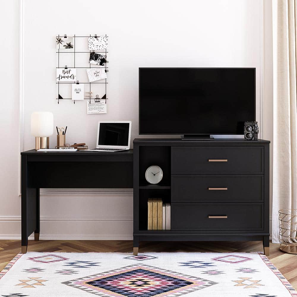 CosmoLiving by Cosmopolitan Westerleigh 3 in 1 Media Dresser, Black ...