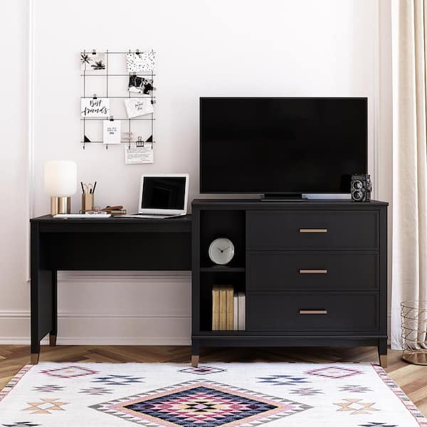 CosmoLiving by Cosmopolitan Westerleigh 3 in 1 Media Dresser, Black
