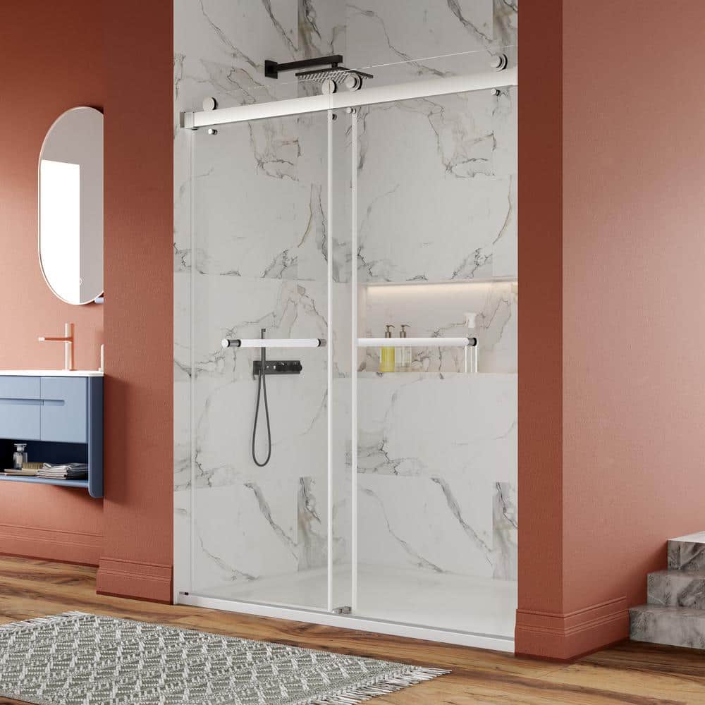 Concord 60" Frameless Sliding Shower Door with Chrome Finish