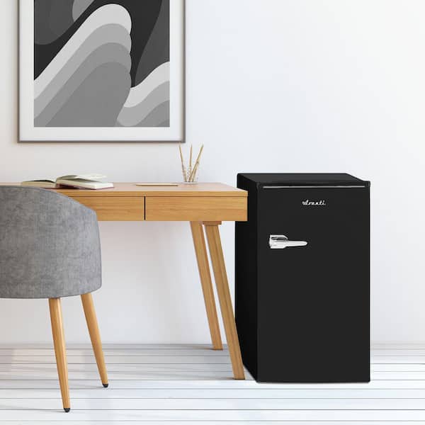 りり エァウェーブmini Avanti 3.1 cu. ft. Retro Mini Fridge in Black with Freezer