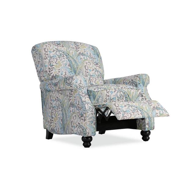 ProLounger Multi Sky Blue Paisley Fabric 3-Position Push Back Recliner-A150019 - The Home Depot