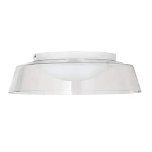 Crawford 18 in. Contemporary Matte White Integrated LED Flush Mount for Kitchen or Bedroom