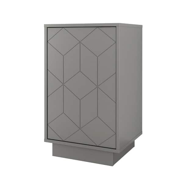 Nexera Arsenal Greige Nightstand 28.25 in. H x 17.25 in. W x 14.75 in. D