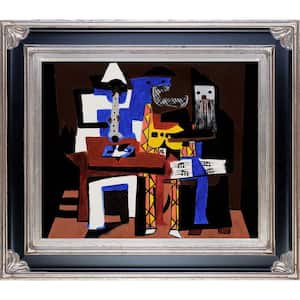 Three Musicians by Pablo Picasso Corinthian Aged Silver Framed People Oil Painting Art Print 30 in. x 34 in.