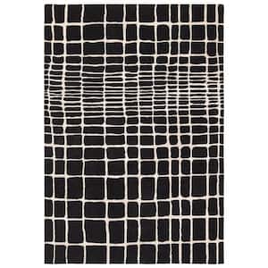 Innate Black/Ivory 5 ft. x 8 ft. Striped Handmade Area Rug