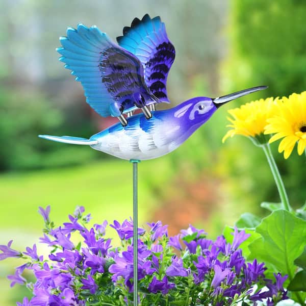 Exhart WindyWing Hummingbird 1.28 ft. Purple Teal Metallic Multi