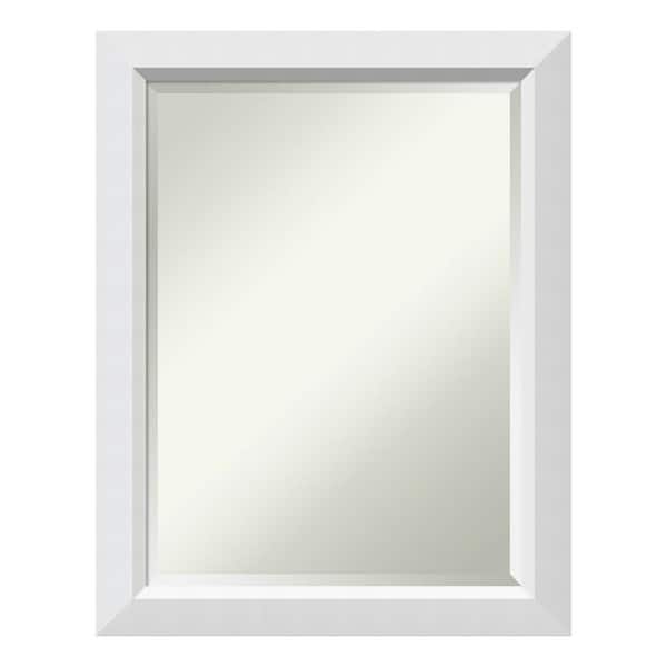 Amanti Art Medium Rectangle White Beveled Glass Contemporary Mirror (28 in. H x 22 in. W)