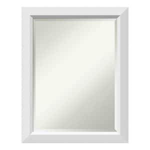 Blanco White 21.5 in. x 27.5 in. Beveled Rectangle Wood Framed Bathroom Wall Mirror in White