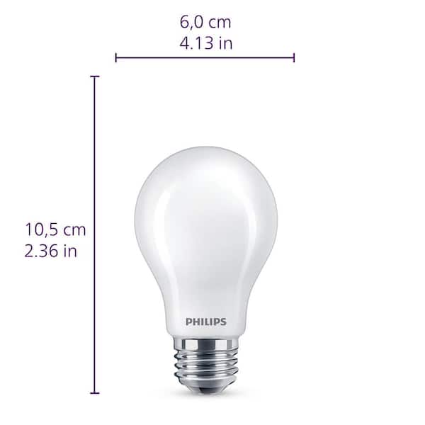 Philips 60-Watt Equivalent A19 Ultra Definition Dimmable E26 LED Light Bulb  Soft White with Warm Glow 2700K (4-Pack) 576116 - The Home Depot