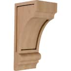 4 in. x 3-1/4 in. x 8 in. Unfinished Wood Rubberwood Diane Recessed Wood Corbel