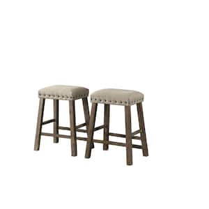 Brown Charleston 2 pack Accent BACKLESS STOOLS
