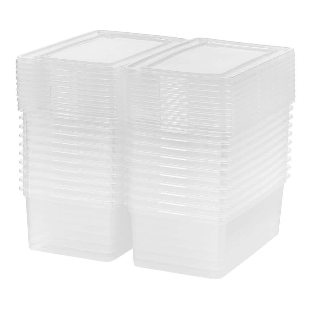 Klass Home Collection 4 X 6 Litre Plastic Storage Boxes With Lids Set Of 4, Clear Multipurpose Nestable Stackable Plastic Storage Box With Lid 6l~p143831131