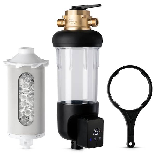 ISPRING NSF-Certified 500-Micron Jumbo Auto-Flush Anti Scale Spin Down Sediment Water Filter w/ Bypass,1in. MNPT and 3/4in. FNPT