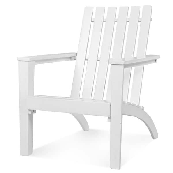 Gtnali White Outdoor Acacia Wood Adirondack Chair Patio Lounge Chair ...