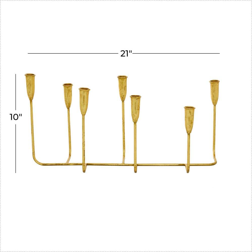 Gold Slim 7-Candle Metal Candelabra