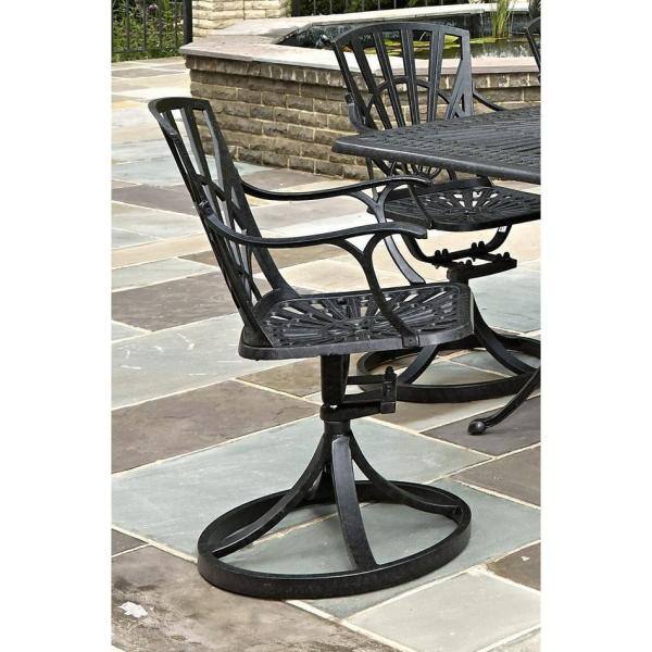 Charleston Swivel Rocking Chair in Charcoal Cast Aluminum
