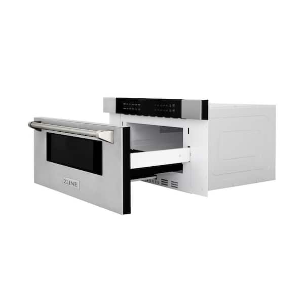 Autograph Edition 30 in. 1.2 cu. ft. Built-in Microwave Drawer in Stainless Steel and Polished Nickel Helix Handle