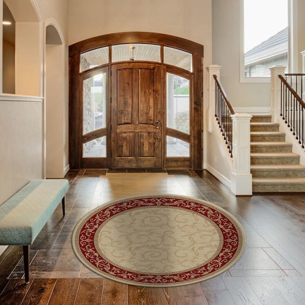Jewel Veronica Ivory 5 ft. Round Area Rug