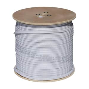 1,000 ft. RG59 Coaxial Cable with Power Cable in White