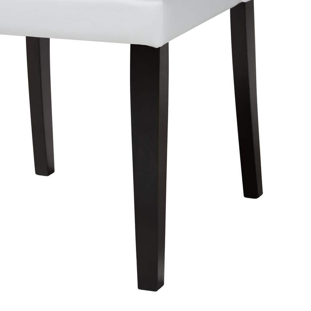 White Faux Leather Button-Tufted Parsons Dining Chair Set