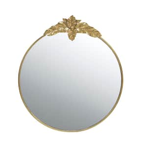 36 in. W x 40.9 in. H Large Round Iron Framed Wall Bathroom Vanity Mirror in Gold