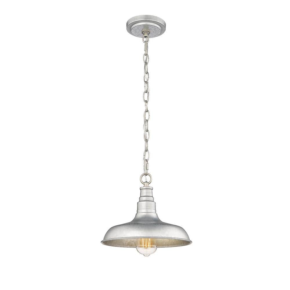 Galvanized Glass 10.68" Outdoor Pendant Light