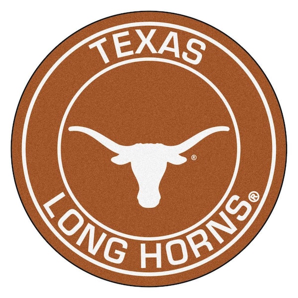 FANMATS NCAA University of Texas Clay 2 ft. x 2 ft. Round Area Rug