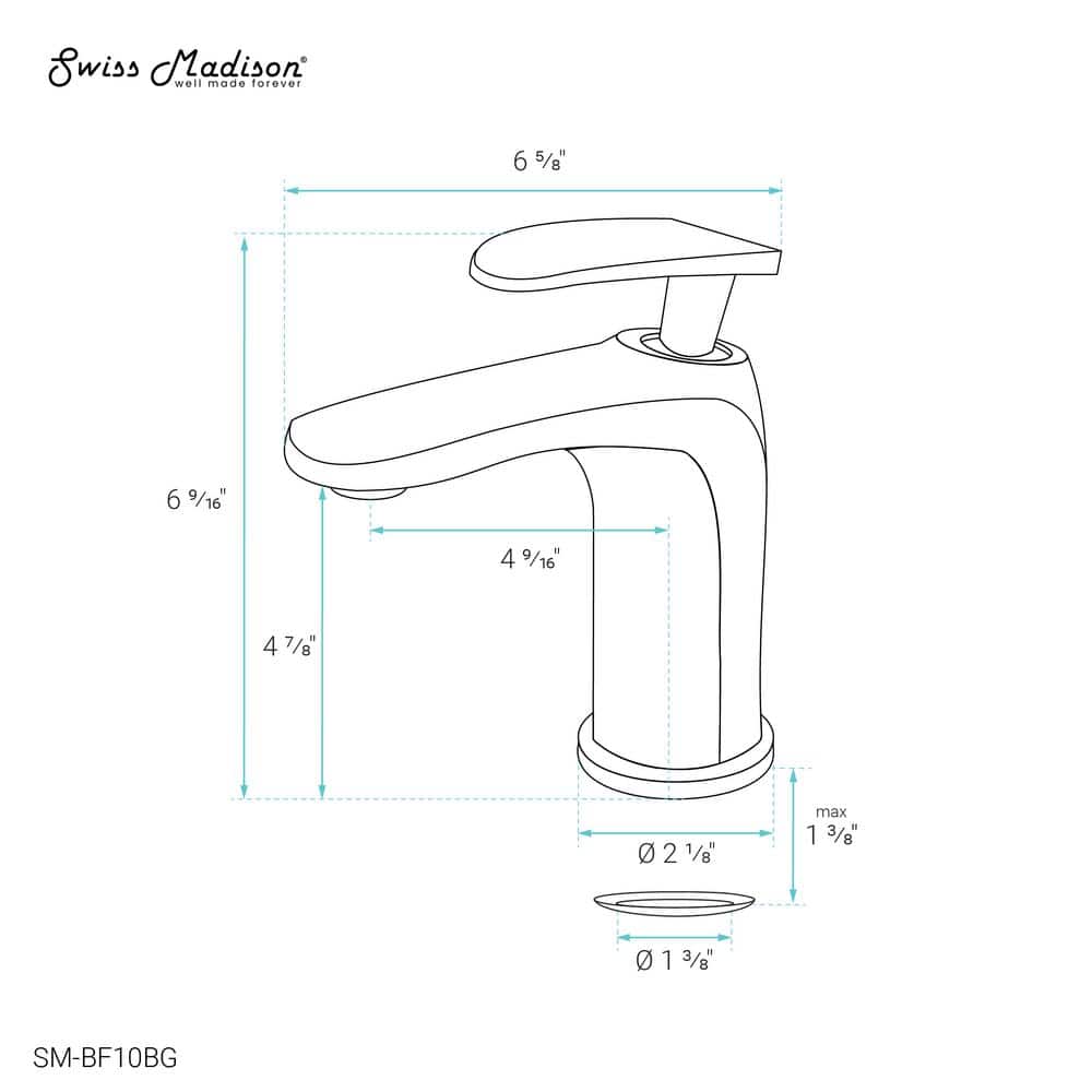 Sublime Brushed Gold Single-Handle Bathroom Faucet