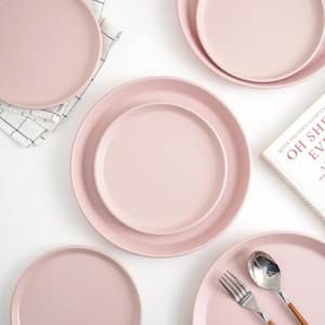 Stone Lain Albie 16-Piece Pink Dinnerware Set Stoneware (Service for Set for 4)