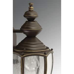 Roman Coach Collection 1-Light Antique Bronze Clear Seeded Glass Traditional Outdoor Hanging Lantern Light