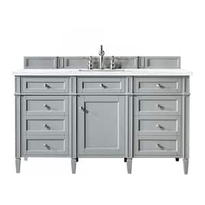 Brittany 60 in. W x 23.5 in. D x 34 in. H Single Vanity in Urban Gray with Solid Surface Top in Arctic Fall