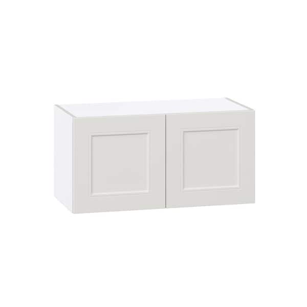 J COLLECTION Galveston 30 in. W x 14 in. D x 15 in. H Assembled Shaker Wall Bridge Kitchen Cabinet in Light Grey