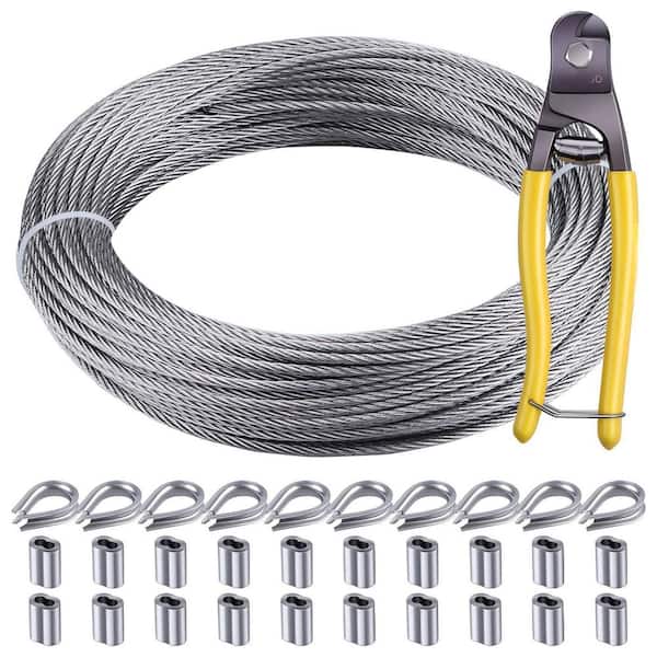 OGETFUUR 1/8 in. Stainless Steel Cable Kit with Aluminium Sleeves