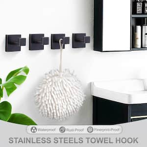 Stainless Steel Single J-Hook Robe/Towel Hook in Oil Rubbed Bronze 4-Pack