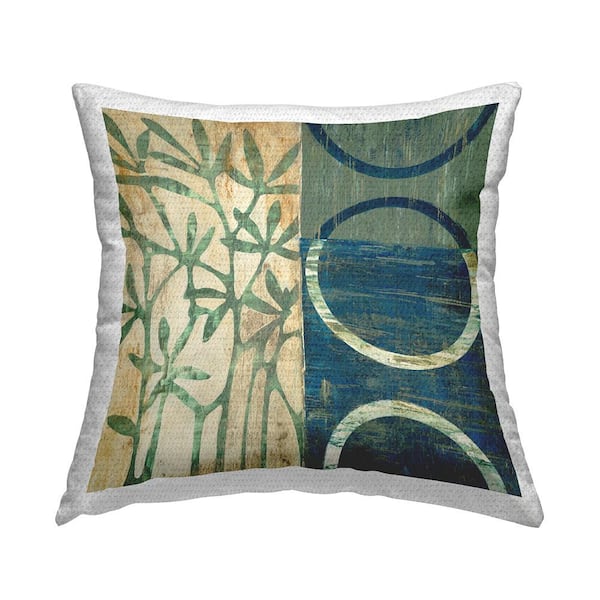 Stupell Industries Rustic Botanical Sprigs Abstraction Green Square Outdoor Throw Pillow