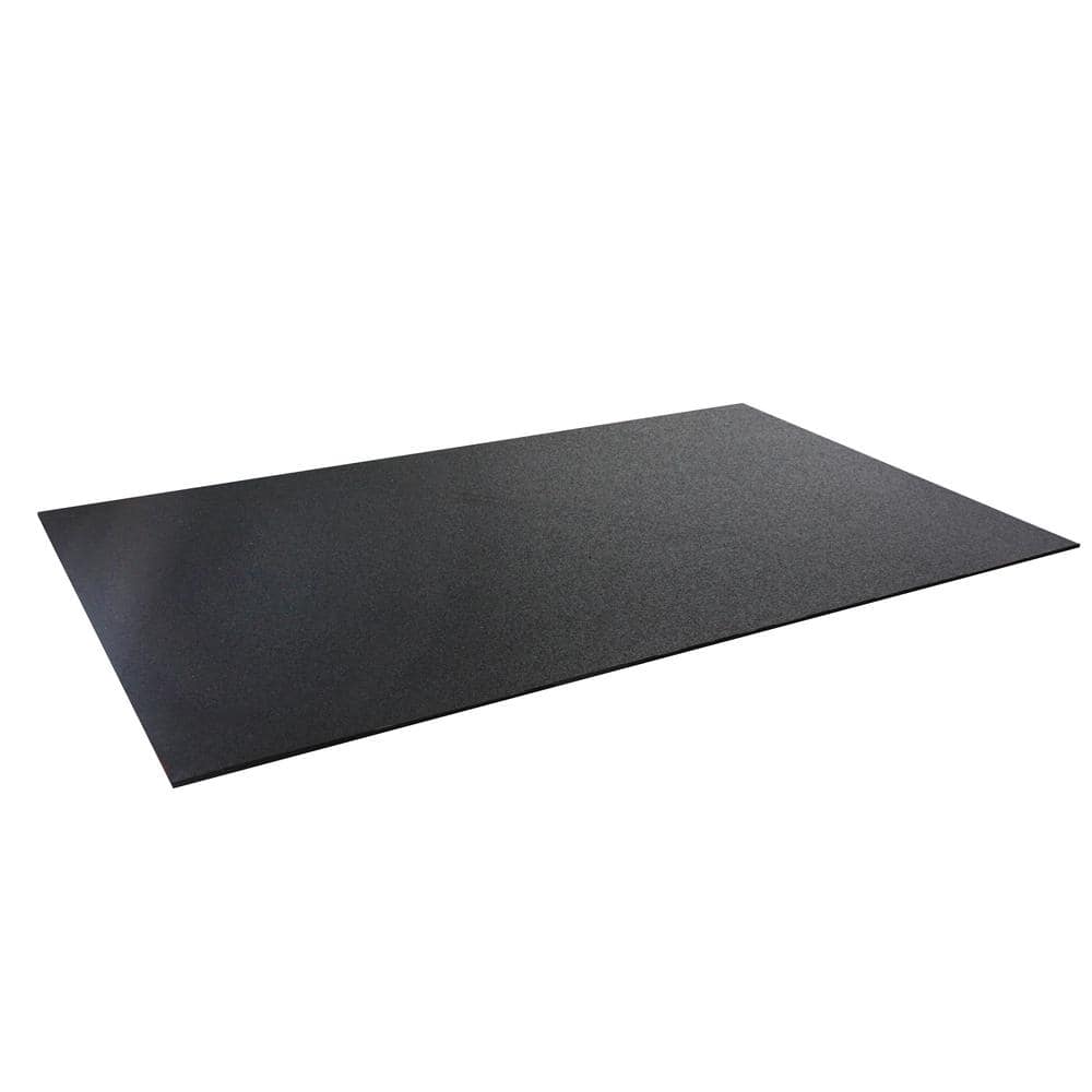 RUBBER KING Rubber Fitness Mat, Utility Mat 4' x 6' x 3mm, Black, Black/Matte