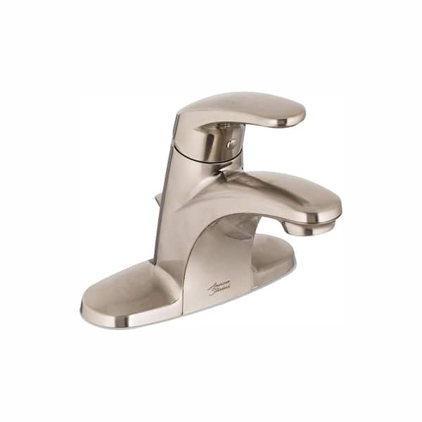 American Standard Colony Pro 4 in. Centerset Single-Handle Low-Arc Bathroom Faucet with Less Pop-Up Hole and Rod in Brushed Nickel