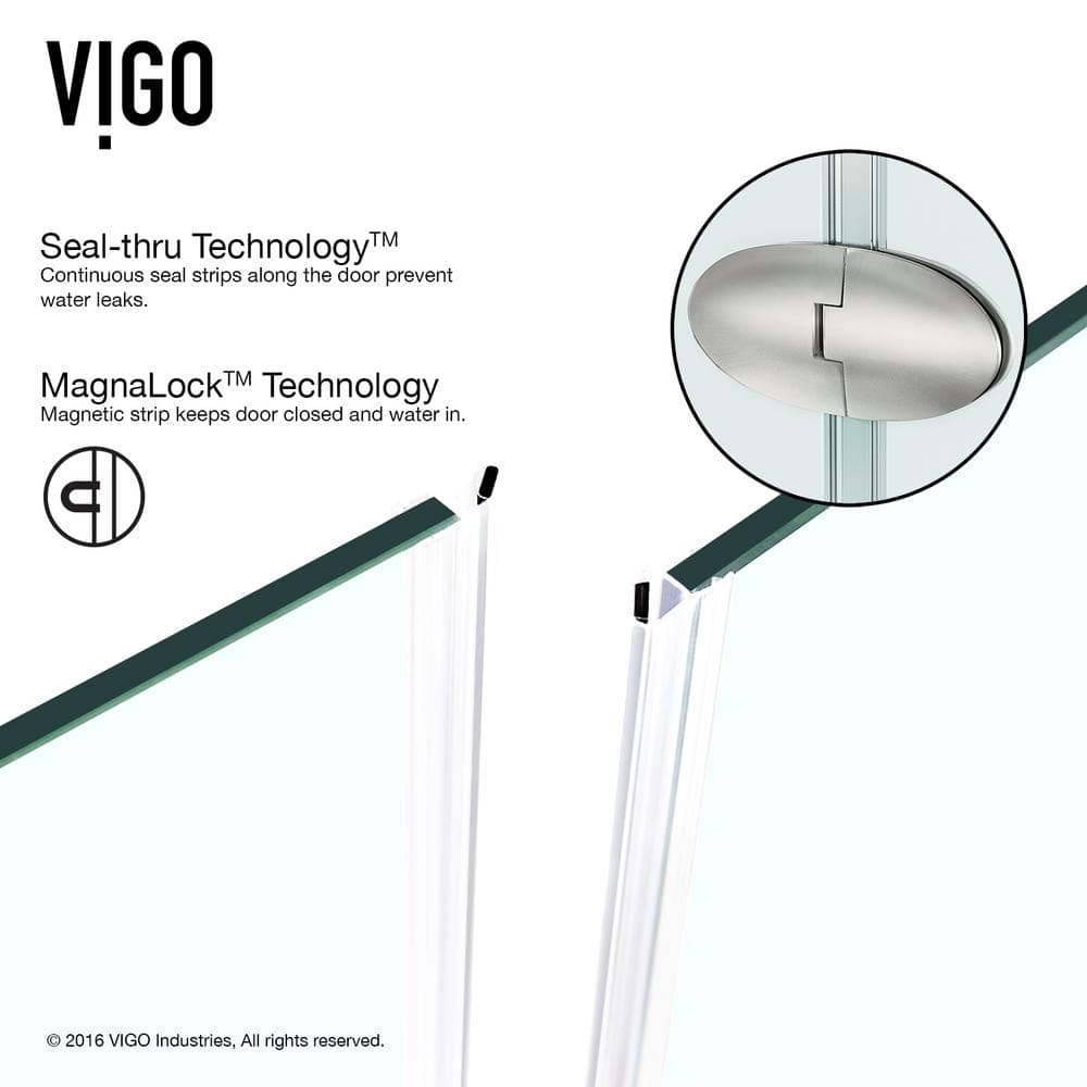 Gemini 47" Frameless Neo-Angle Shower Enclosure with Clear Glass